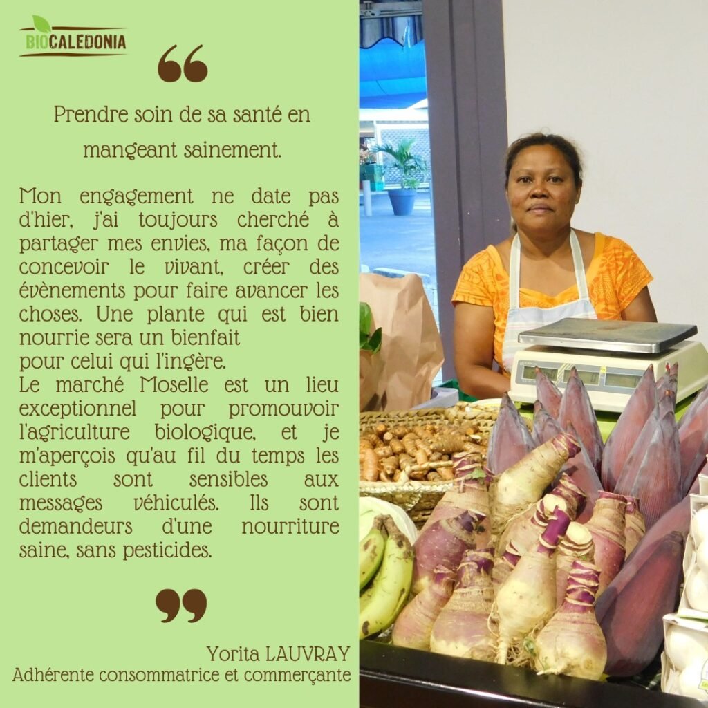 Yorita Lauvray, adhérente consommatrice et commerçante : prendre soin de sa santé en mangeant sainement.